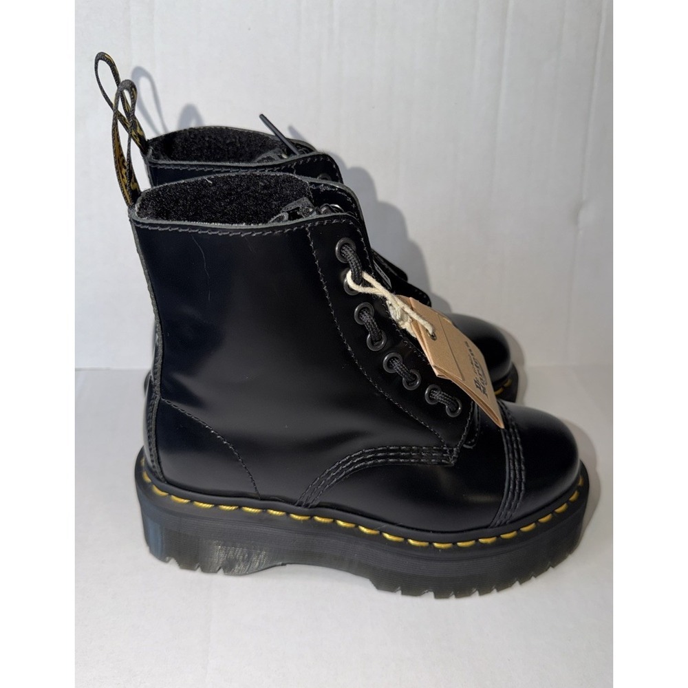 Dr Martens Vegan Sinclair 5 Eye Zipped Tongue Platform In Black Size - Picture 3 of 11